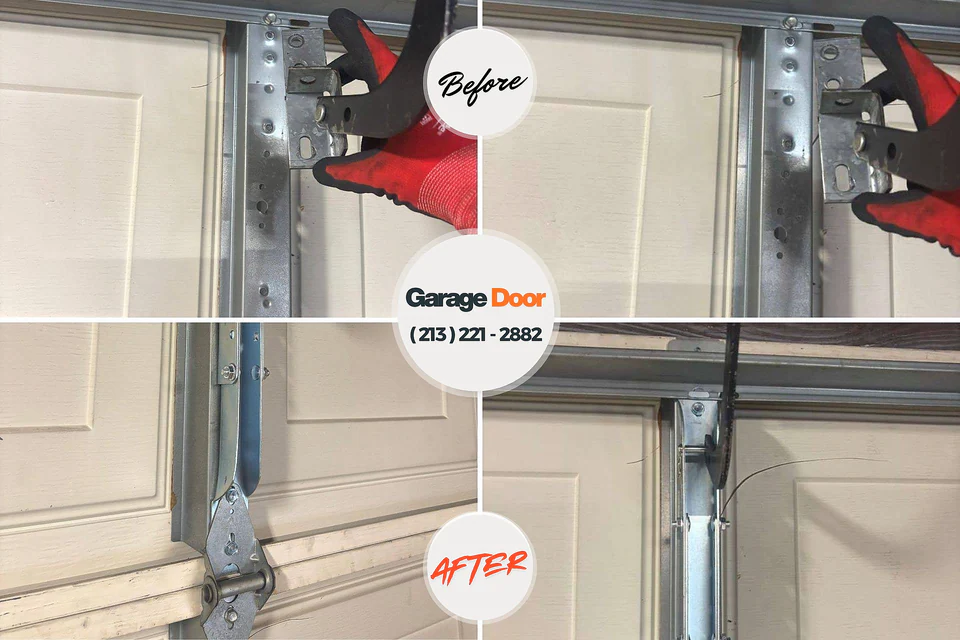 Before and after: garage door repair Fairhope, PA